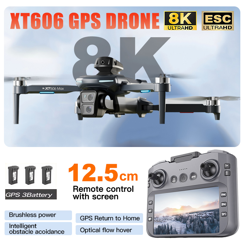 XT606 MAX 3 battery Drone 4k 8 - Drone Thermal Imaging บทวิจารณ์และราคา