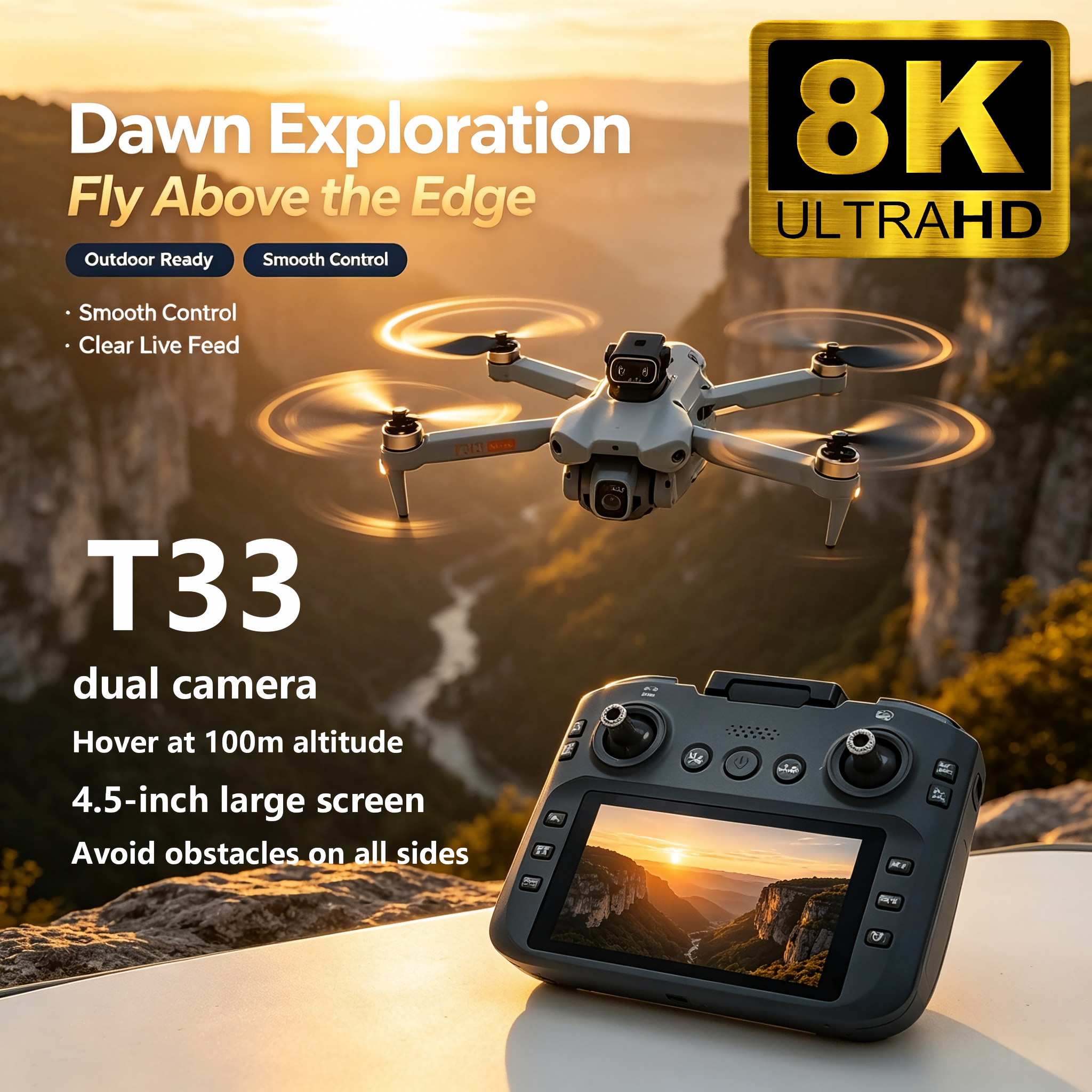 Upgrade T33 Drone Aerial 8K HD - Drone Mapping บทวิจารณ์และราคา
